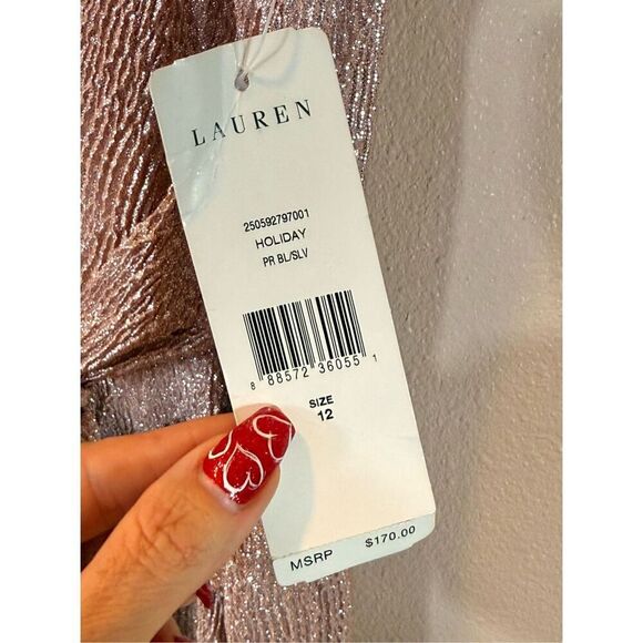 NWT Lauren Ralph Lauren Sleeveless Blush Sheath Knotted Waist Dress Women's 12 - Picture 7 of 11